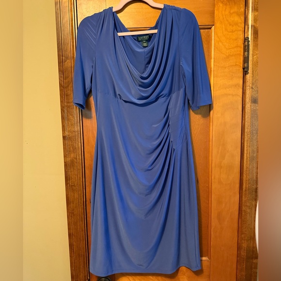 Lauren Ralph Lauren Blue Ruched Sheath Dress - Picture 1 of 5
